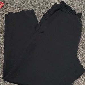 Waist paper bag pants with pockets